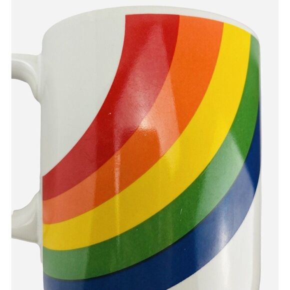 Vintage 1980s Rainbow Mug Korea FTDA Stranger Things Pride Gay Queer Gift 80s - Picture 9 of 11